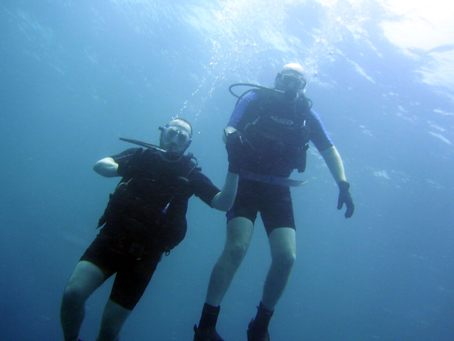 Adrian and Andrew diving